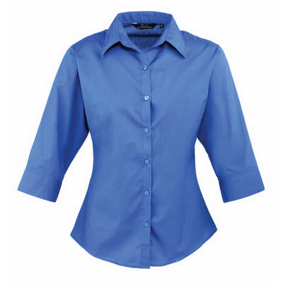 Premier Workwear Women's Ä¾ sleeve poplin blouse - 8-20