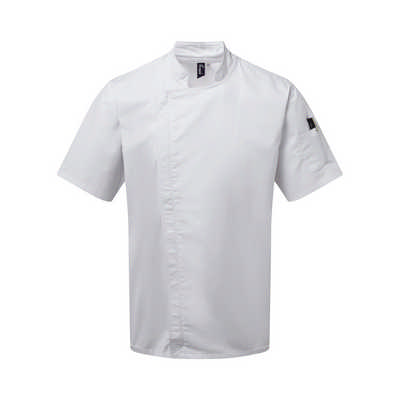 Premier Workwear Chef's zip-close short sleeve jacket - XS-2XL