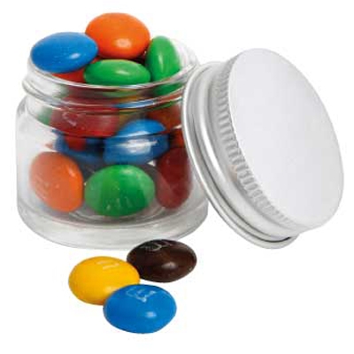 Mini Glass Jar with M&M