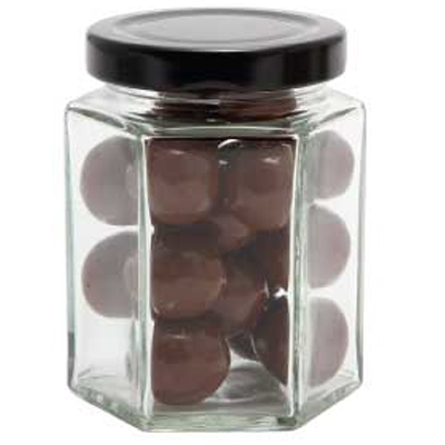 Large Hexagon Jar with Malt Balls