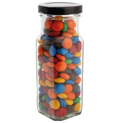 Large Square Jar with M&M'