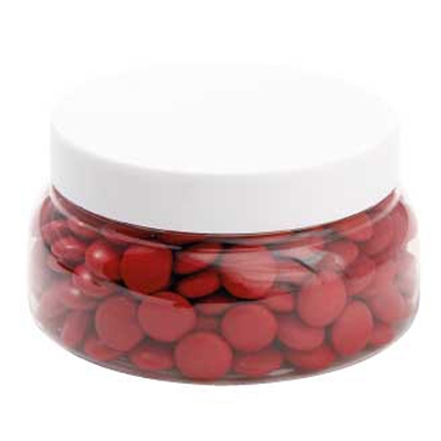 Large Plastic Jar with Chocolate Gems (Corporate Colour)