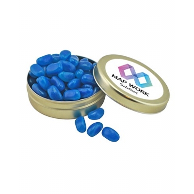 Large Round Twist Tin with Jelly Beans (Corporate Colour)