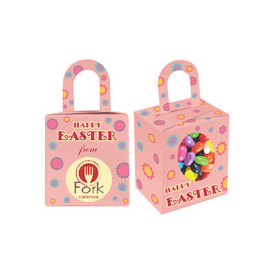Custom Printed Easter Noodle Box filled with mini Jelly beans mix (CPCUENB04_EMJB_BC)