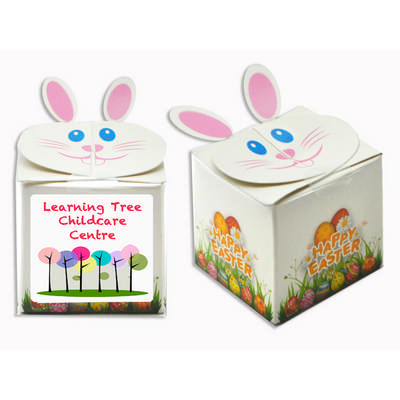 Custom Printed Easter Bunny Box with 4 Mini Easter Eggs (CPCUEBB04_EEGM_BC)