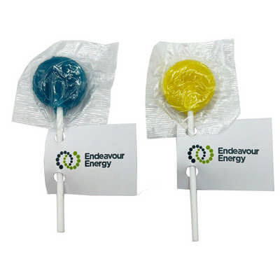 Small Branded Lollipops wit