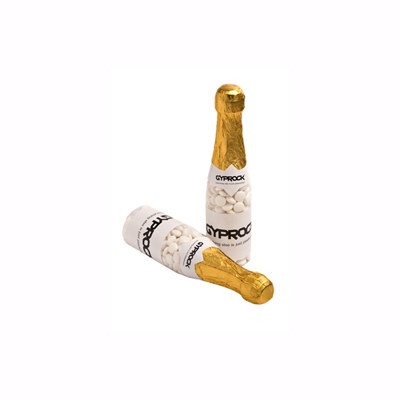 Champagne Bottle Filled With Mints 220G X 1 Sticker (Normal Mints) Branded Bottle - 1 Sticker - Neck (CC052B1_CONF)