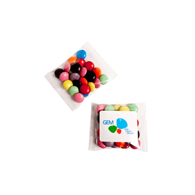 Choc Beans 25G (Corporate Colours) Branded Bag With One Colour Print/Corp Colour  (CC017A6_CONF)