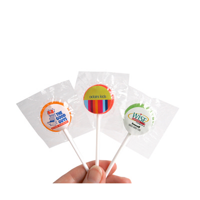 Small Branded Lollipops wit