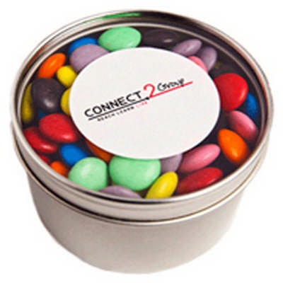 Branded Tin with Sticker - 150g Mixed Coloured Choc Beans