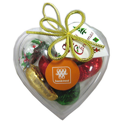 Acrylic Heart filled with Christmas Chocolates 65g