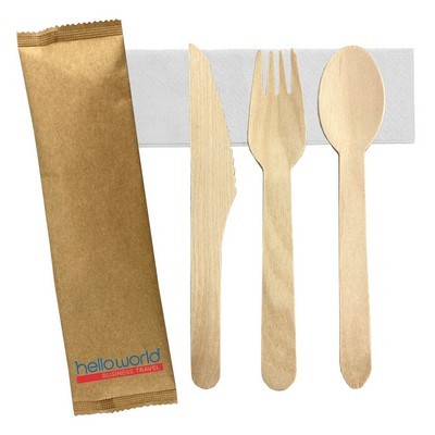 3pcs Wooden Cutlery Set  (WCS002_DEX)