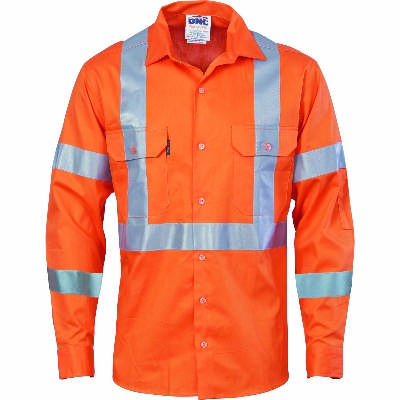 HiVis Cool-Breeze Ctn Shirt w/ Double Hoop On Arms (3789_DNC) HiVis Cool-Breeze Ctn Shirt w/ Double Hoop On Arms