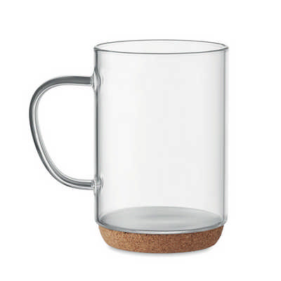 Glass mug with cork base