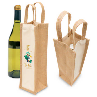 Eco Jute 1 Bottle Wine Bag (1195_LEGEND)