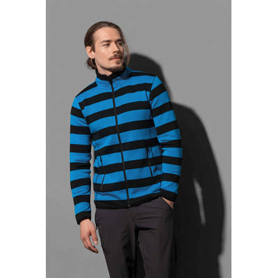 Mens Active Striped Fleece Jacket