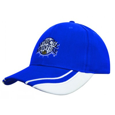 Brushed Heavy Cotton Cap with curved peak inserts (4073_HDW) Brushed Heavy Cotton Cap with curved peak inserts