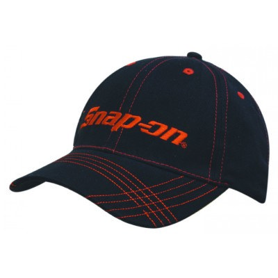 Brushed Heavy Cotton Cap with Contrast Cross Stitching on Peak 4086_HDW