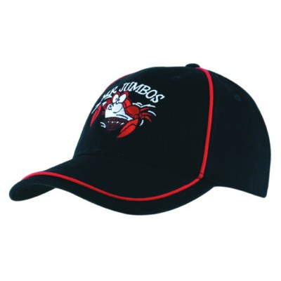 Brushed Heavy Cotton Cap With Piping (4173_HDW) Brushed Heavy Cotton Cap With Piping