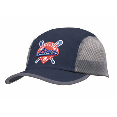 Sports Rip Stop Cap with Mesh Side Panels