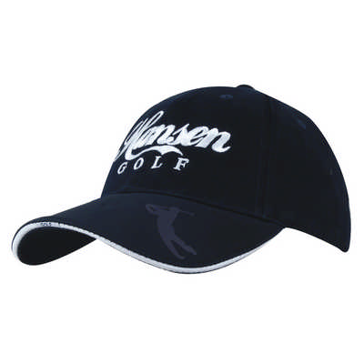Brushed Heavy Cotton Cap with Embossed Pu Peak
