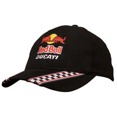 Brushed Heavy Cotton Cap with Racing Ribbon On Peak & Closure