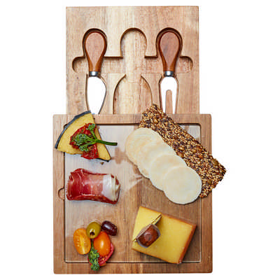 Braemar Glass Cheese Board & Knife Set (D387_PB)