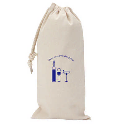 295ml Canvas Drawstring Wine Gift Bag (OCBMS158_OC) 295ml Canvas Drawstring Wine Gift Bag