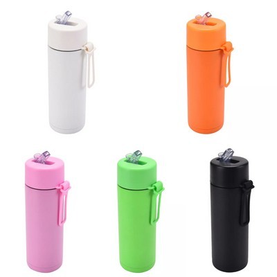 650ml Stainless Steel Thermos Cup Bottle with Silicone Handle