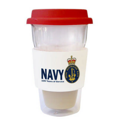 Glass Coffee Cup Large Band (KKUP22L_OC)