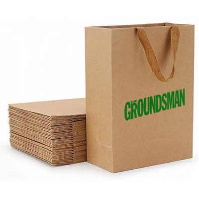 100% recycled paper bag with paper webbed handle