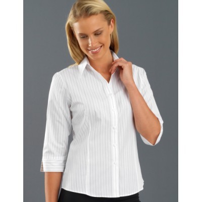 Fine Stripe Womens Business Shirt (106WH_JKEV) Fine Stripe Womens Business Shirt