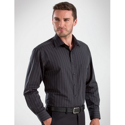 Dark Stripe Mens Business Shirt (452BK_JKEV) Dark Stripe Mens Business Shirt