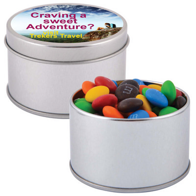 M&M`s in Silver Round Tin