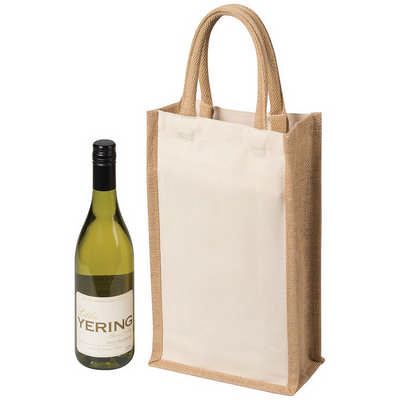 Two Bottle Canvas Wine Carrier (5048_NOTT) Two Bottle Canvas Wine Carrier