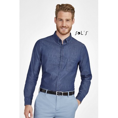 Shirt - Mens Long sleeve DENIM SHIRT barry 