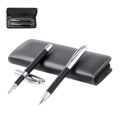 PEN SET Metal ball pen and roller ball presented in case NIVEUM