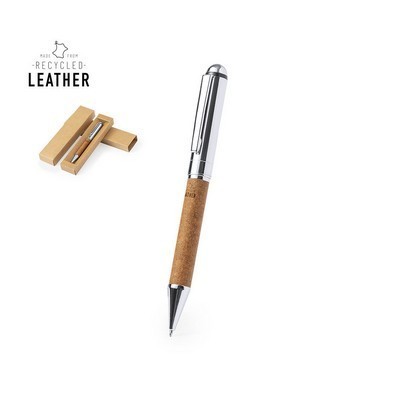 Metal pen with recycled leather barrel Rayulk