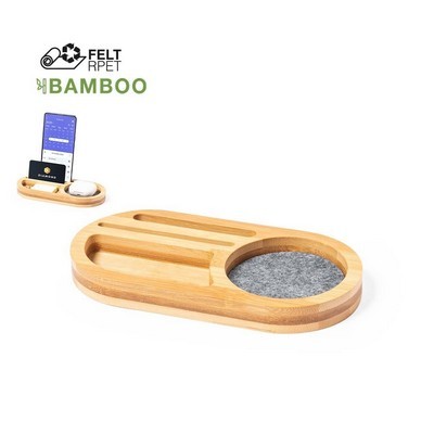 DESK ORGANIZER made from bamboo and RPET FELT ECO FRIENDLY 