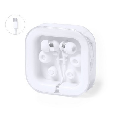 Earphones with type C connection packed in a case Trubus 