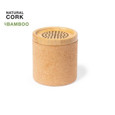 Speaker blue tooth natural cork body with bamboo grill Mirintex