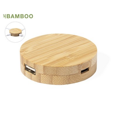 USB HUB 4 ports made from bamboo Lasiar 