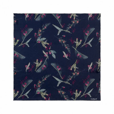 Silk scarf Iris Navy