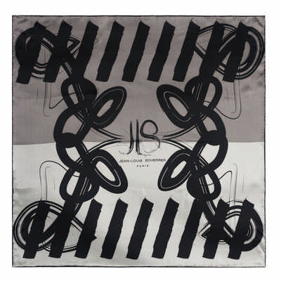 Jean-Louis Scherrer Silk scarf Reflection Grey (SFM508_ORSO)
