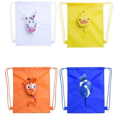 Foldable Drawstring Bag Kids animal designs Kissa