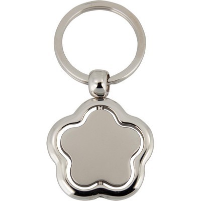 keyring rotating flower design metal 