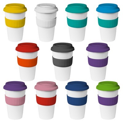 Coffee cup / mug 16oz/535ml Plastic Karma Kup Silicon Lid Reusable 