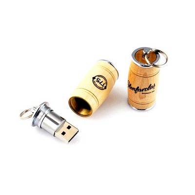 USB Barrel barrel shape with key ring attachment ( Factory Direct MOQ)