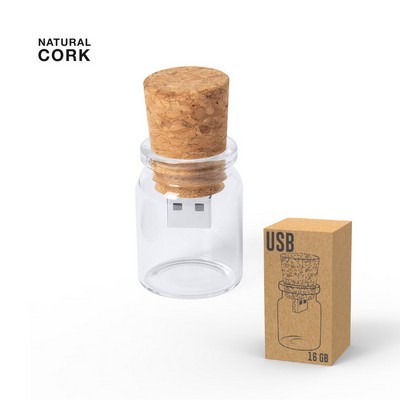 USB Bottle with cork design Memory Domar 16GB