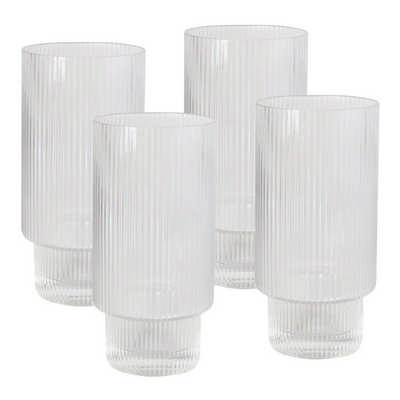 Oscar Ribbed Highball Glass